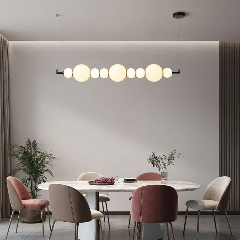 Creative one character long dining room pendant light Hulu minimalist modern bar counter tea room soft decoration pendant light