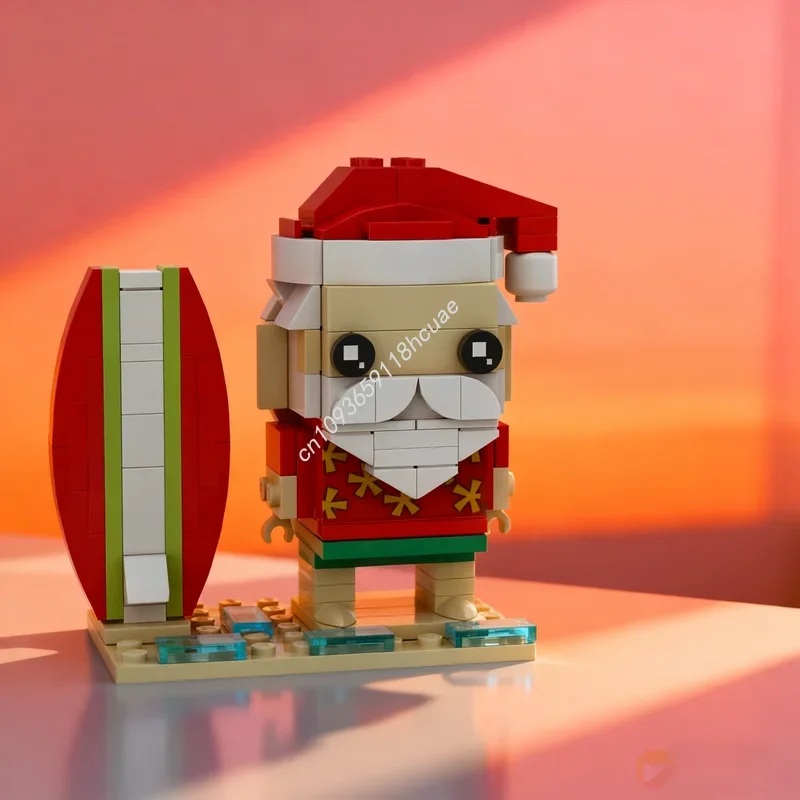 

Набор для сборки модели Brickheadzed «Санта на серфе» (140 деталей) – развивающая игрушка-конструктор для детей, рождественский подарок