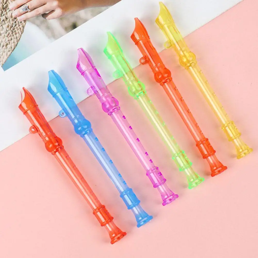 6 Hole Mini Flute Plastic Early Education Transparent Flute Musical Instrument For Kids Random Color R3w3