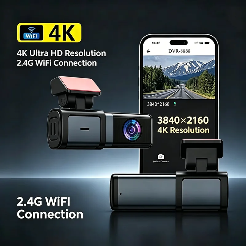 

A58 Hidden Car Dash Camera Mobile App Connected Starlight Night Vision Voice Control Loop Recording Vehicle Monitoring