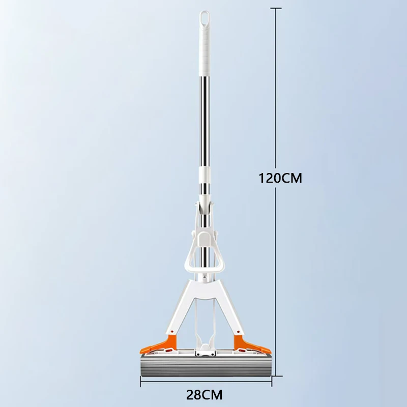 

Customizable Self Draining Rubber Cotton Mop Hand Free Magic Self-Cleaning Flat Mop Reusable Sponge Household Floor