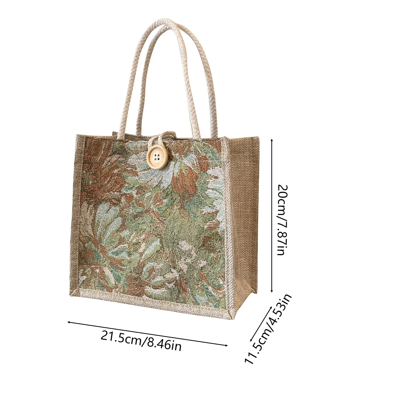 Portable Hand Bag Linen Bag Women Ins Style Students Handbags Fashion Ladies Top-Handle Bags Designer Luxury Flower Print Bag