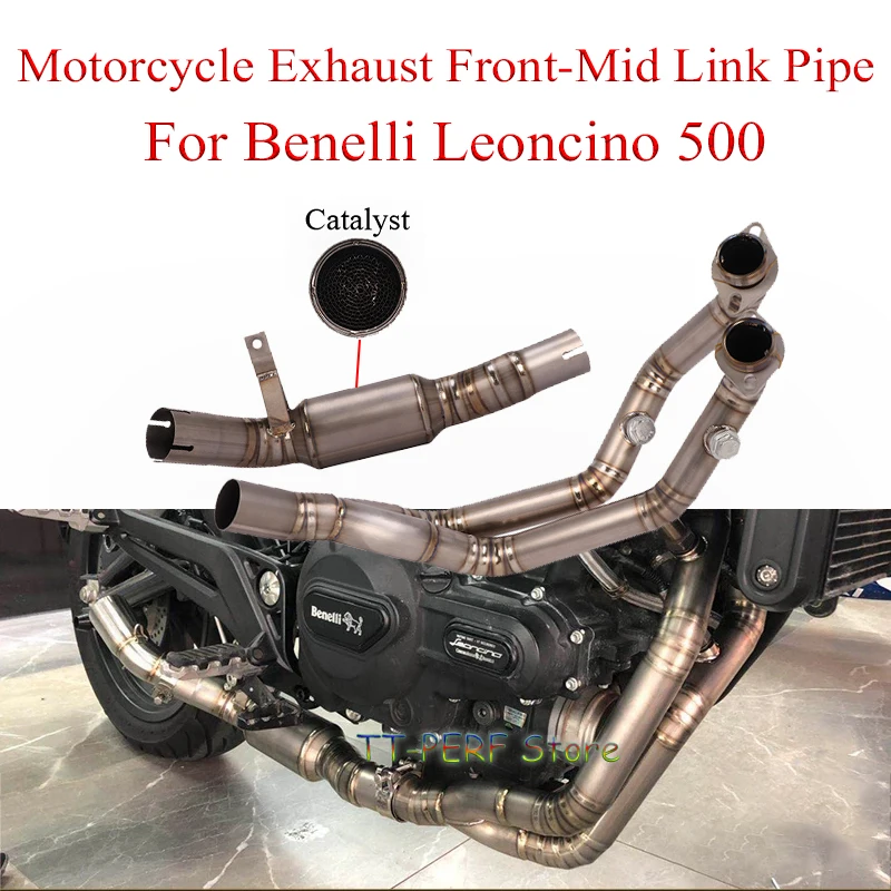 Motorcycle Exhaust Front Middle Link Pipe For Benelli Leoncino 500 BJ500 Moto Escape Modified Full System DB Titanium Alloy