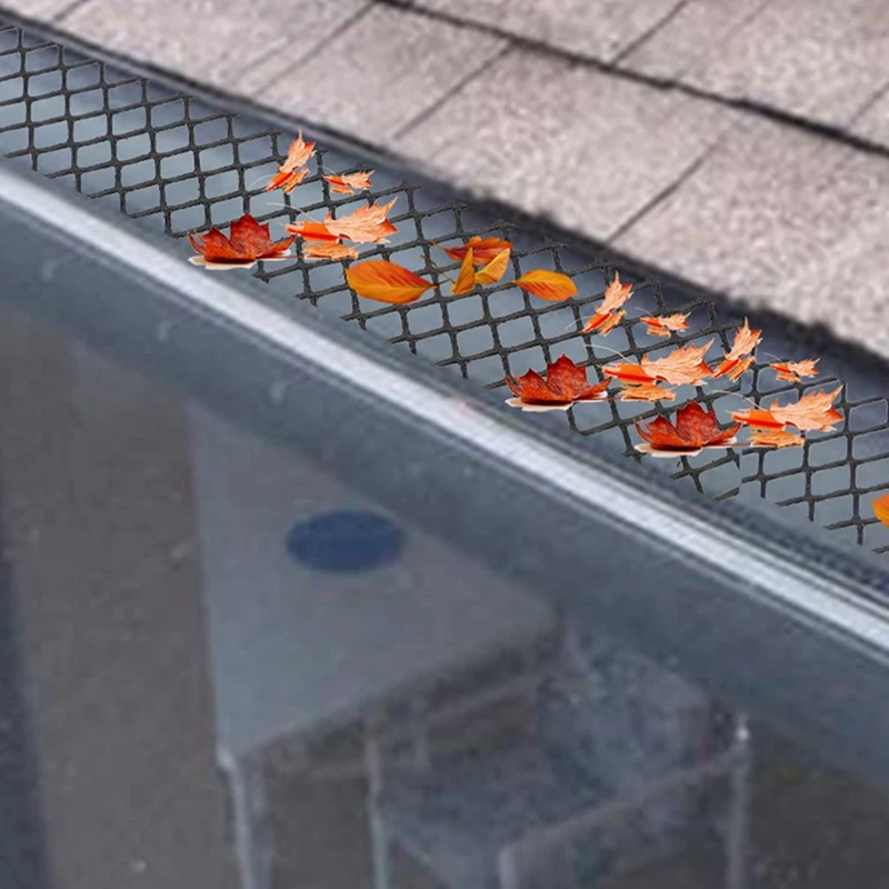 Strainer 2 Set Gutter Guard Mesh Protector Screen Roll Anti- Falling Leaf Guard Leaf Protection Cover To Gutter Drain Durable