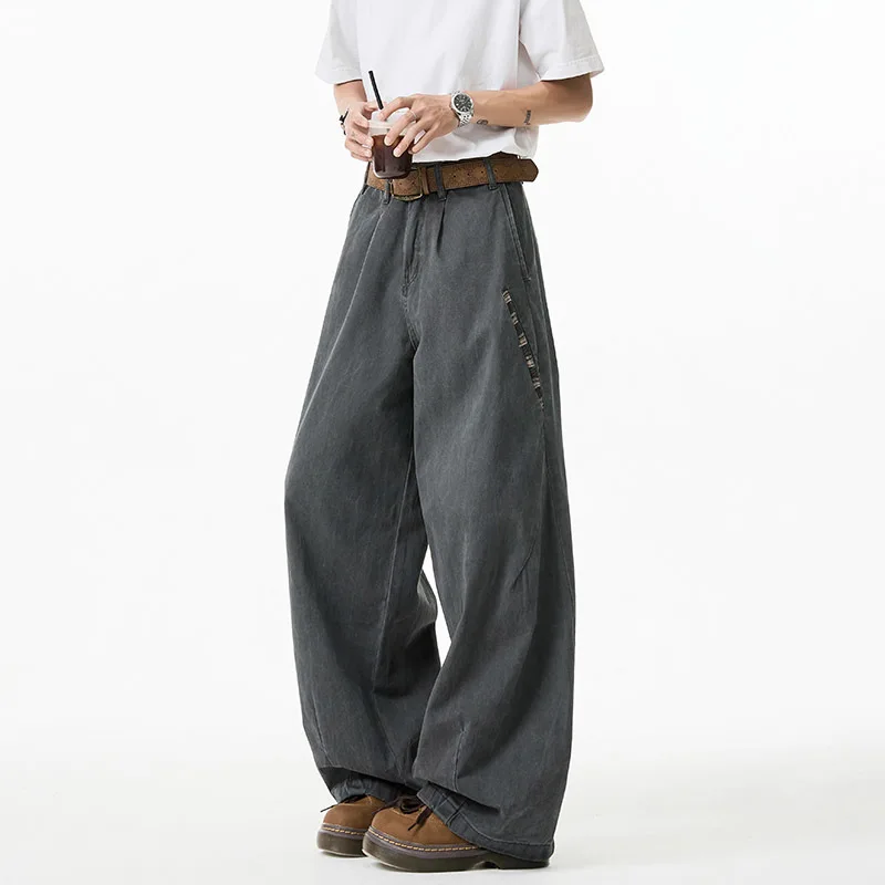 LUZHEN Autumn Fashion Simple Solid Color Handsome Straight Trousers Men's 2025 New Trendy High Quality Loose Casual Pants JY4576