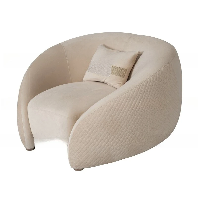 

Italian light luxury curved designer large flat layer special-shaped matte cloth American retro fabric French villa sofa