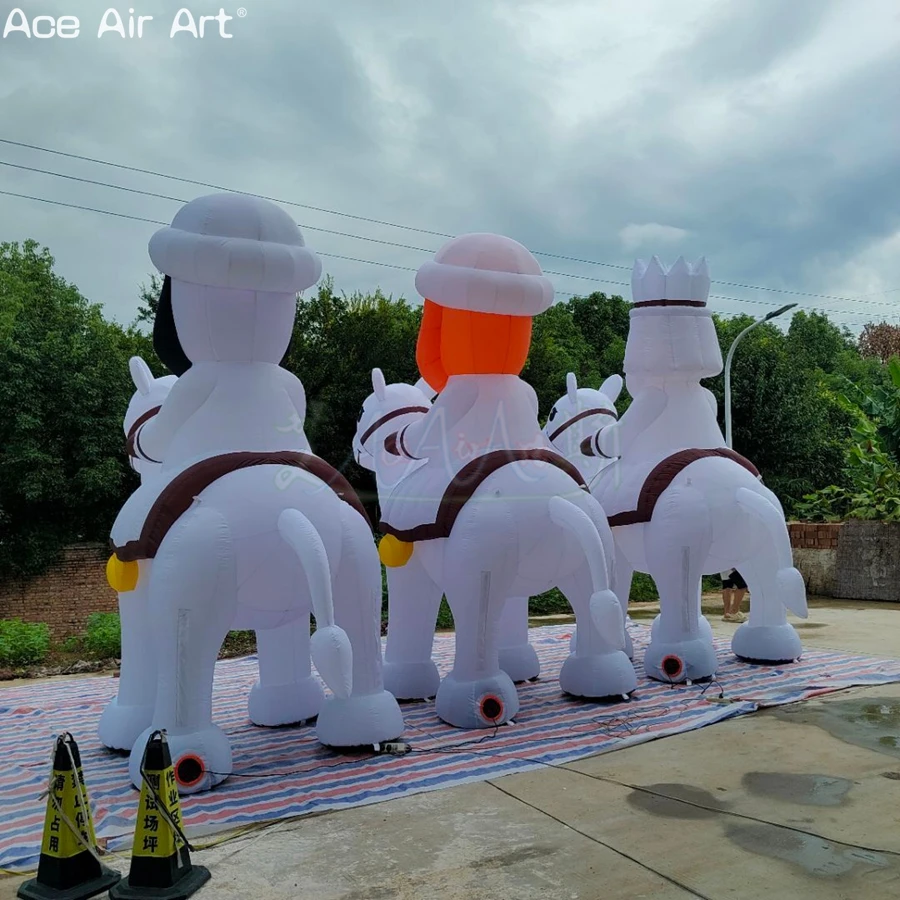 Giant Inflatable Three Wise Men Riding Camels Set Large Static Inflatable Three Kings Nativity Model For Christmas Church