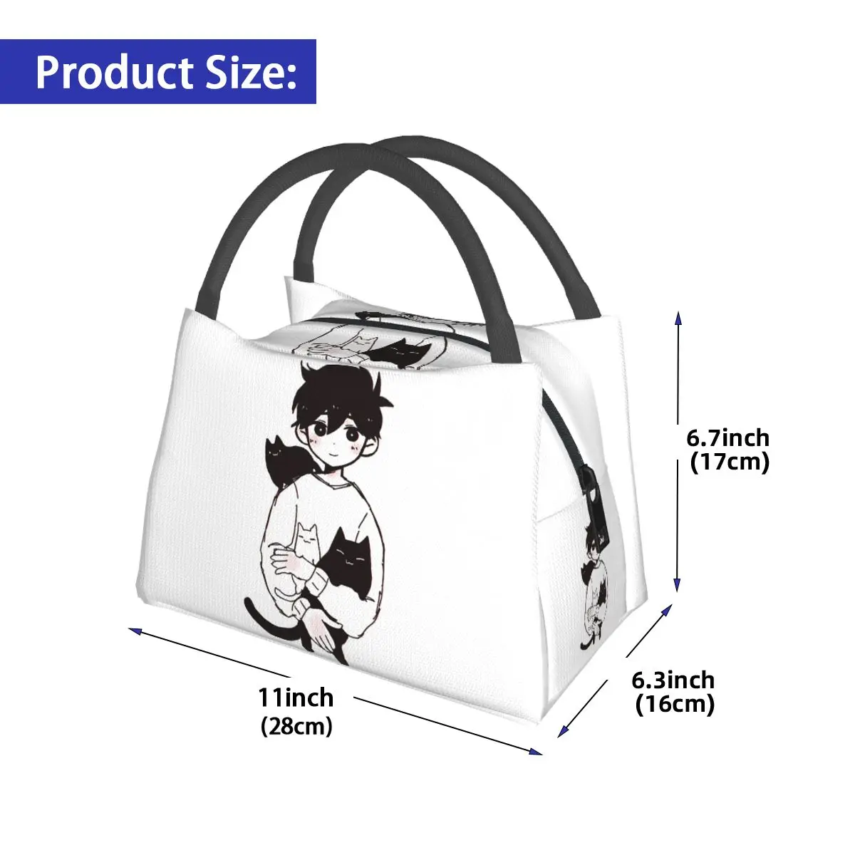 Omori Sunny And Mewo Insulated Lunch Bag for Women Children Portable Food Boxes Thermal Lunch Box Tote