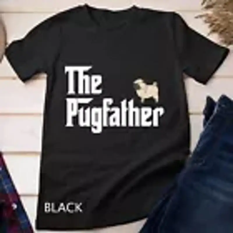 

Футболка PugFather, забавные подарки для любителей мопсов для мопсов, футболка унисекс