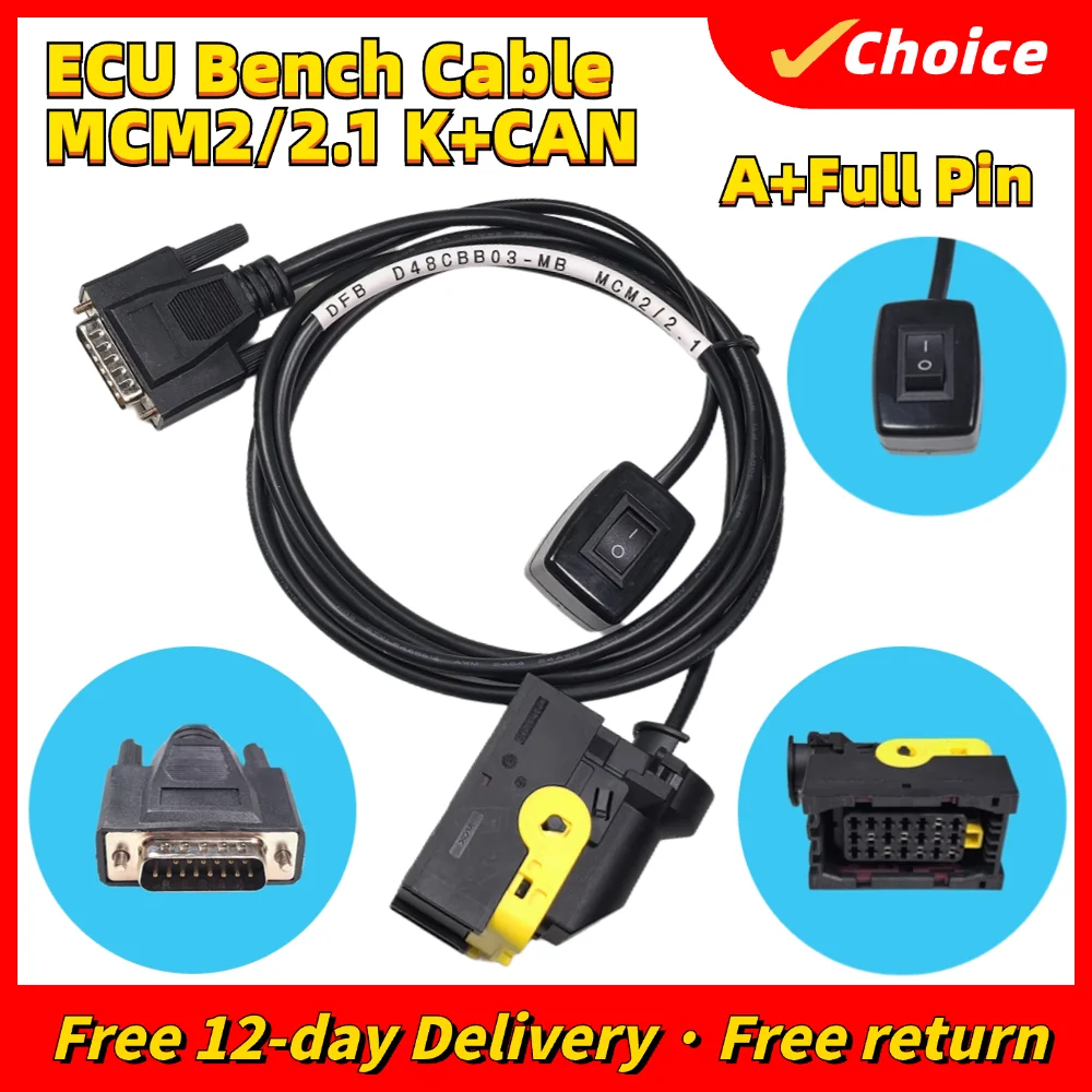 For Mercedes-Benz Truck D48CBB03 New ECU Bench Cable For mb MCM2/2.1 K+CAN Connect ECU And Diagnostic Tool Adapter Cable