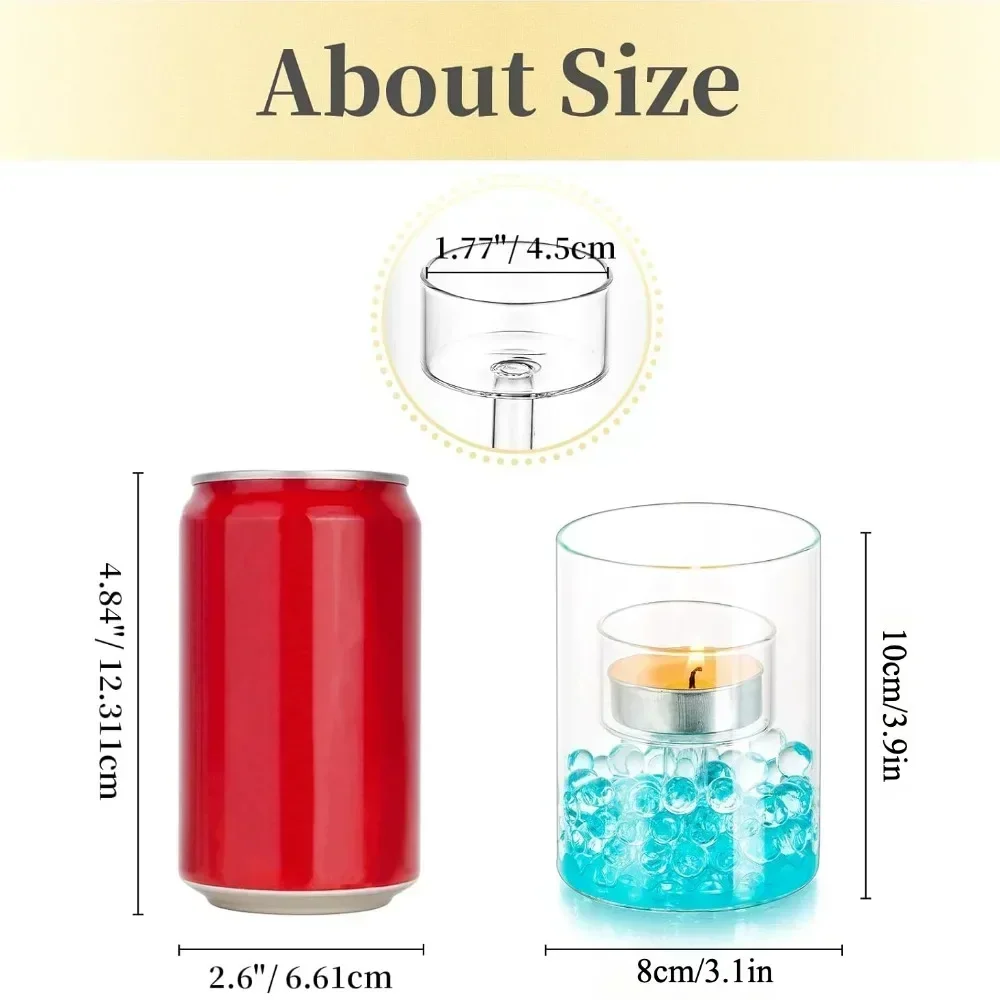3Pcs/set Minimalist Glass Tealight Candle Holders Oil Lamp Windproof Candlestick Living Room Wedding Table Centerpieces Decor