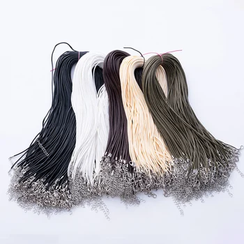 10-50 adet/grup 1.5/2mm Deri Dize Kordon Balmumu Örgü Halat Toka Ile Ayarlanabilir örgülü halat Takı Yapımı DIY Kolye Bilezik