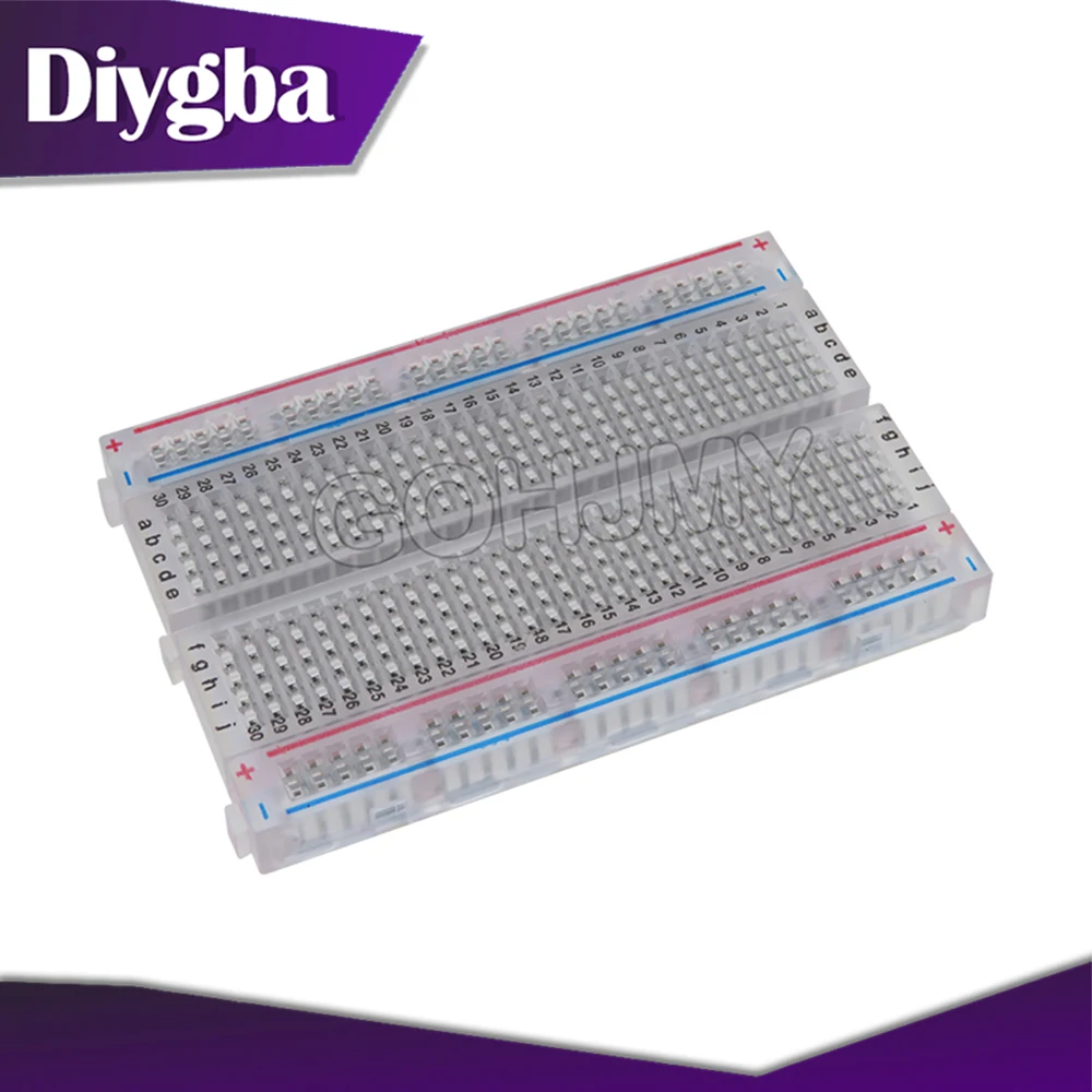 Transparent mini bread board / breadboard 8.5CM x 5.5CM 400 holes DIY