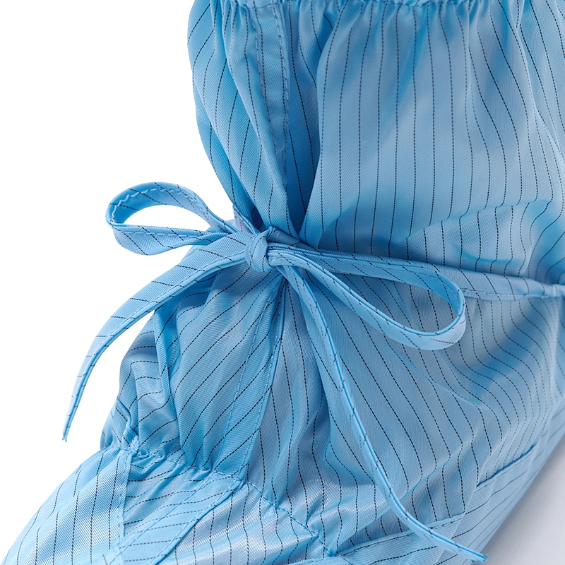 H-3514 ESD Safety Boots with Elastic Band Anti-Slip Green Leather Sole for Pharma Cleanroom and Biotech