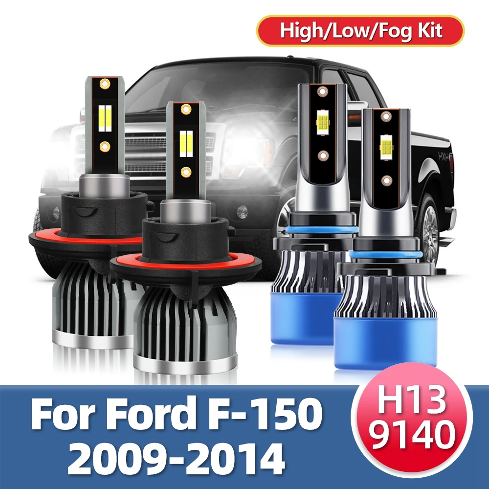 

LSlight 2/4Pc LED Headlight Bulbs HI/LO Car Headlamp Fog Light CSP Lamp White For Ford F-150 F150 2009 2010 2011 2012 2013 2014