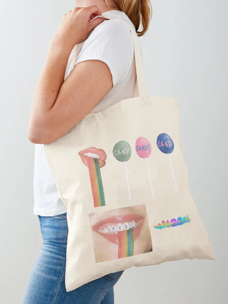 

Rosala Candy Sticker Collection Tote Bag Women's beach bags tote bag men cute pouch bag Women's shopper