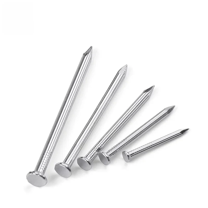 55# High Carbon Steel Concrete Nails 400g Pack White Zinc Finish Hardened Masonry Nails 25mm to 150mm for Construction