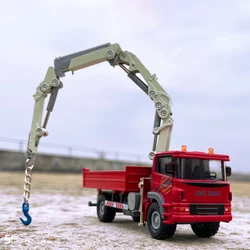 1:60 Scale Alloy Engineering Car Truck Crane Engineering Transport Car Wrecker Model Children's Toy Gift Collection Decoration