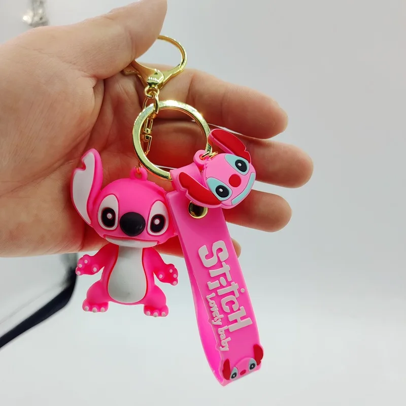 2025NEW ليلو وستيتش اللعب المفاتيح أنيمي غرزة قلادة المفاتيح الحلو الوردي الملاك المفاتيح سيارة كيرينغ فتاة هدية عيد ميلاد #2
