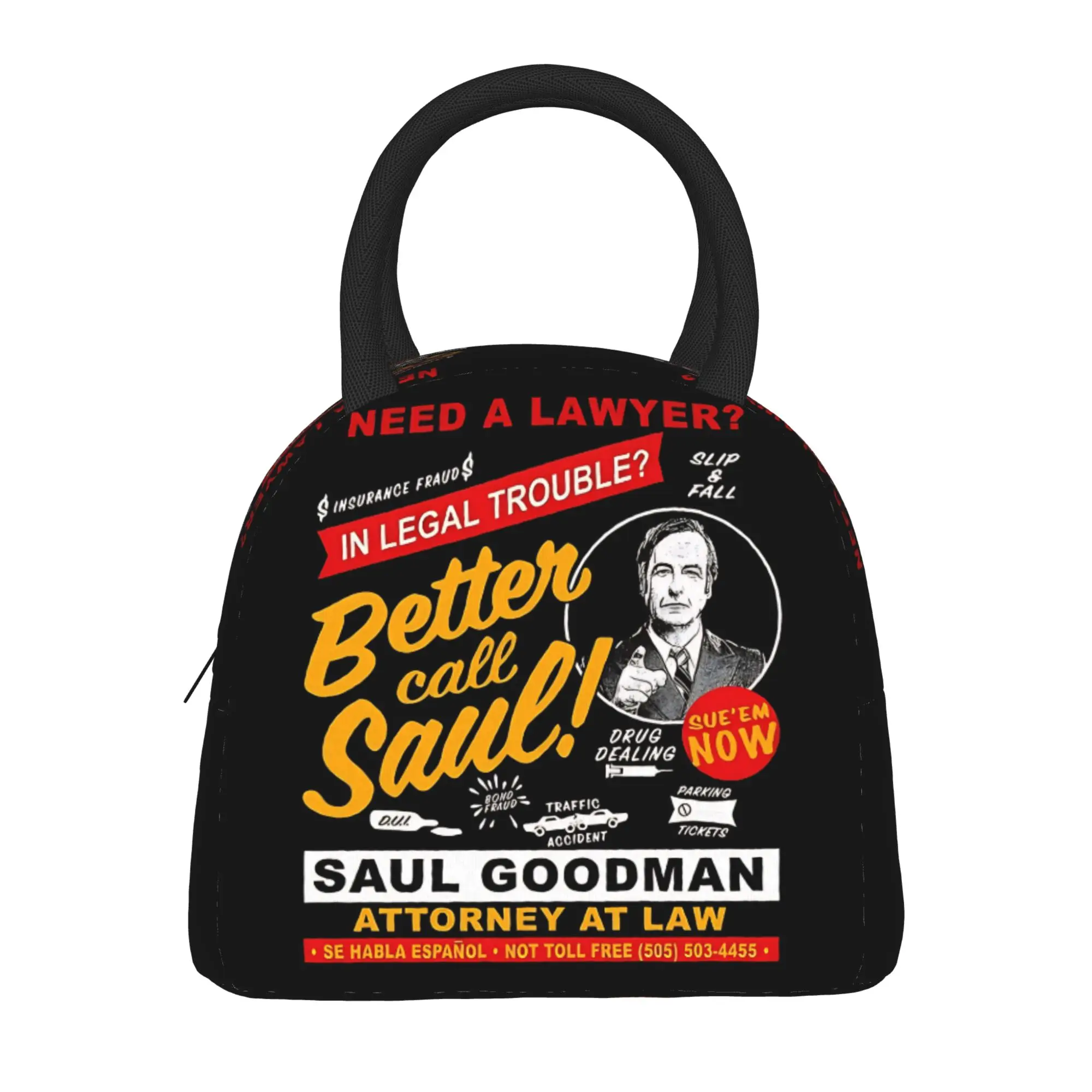Breaking Bad Need A Lawyer Then Call Saul Dks Lunch Bag Cute Lunch Box For Men Office Portable Cooler Bag Thermal Tote Handbags