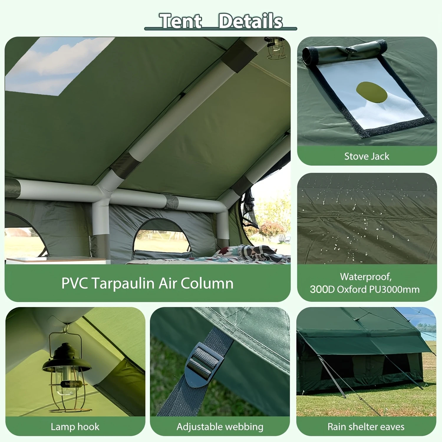 เต็นท์แคมป์ปิ้งเป่าลมติดตั้งง่ - Outdoor Adventure Tent บทวิจารณ์และราคา