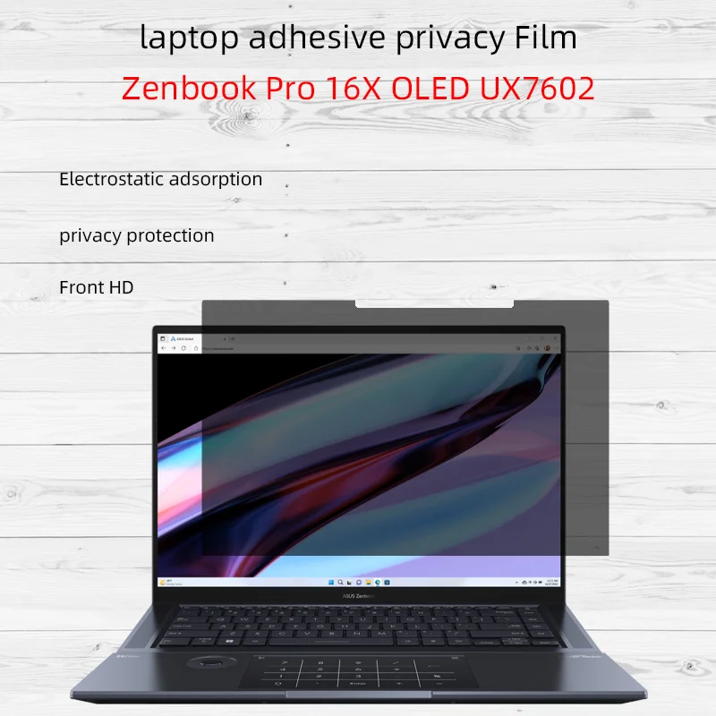 

Подходит для 16-дюймового ноутбука ASUS Zenbook Pro 16X OLED UX7602. Клейкая антиподглядывающая пленка для конфиденциальности, антиподглядывающая пленка