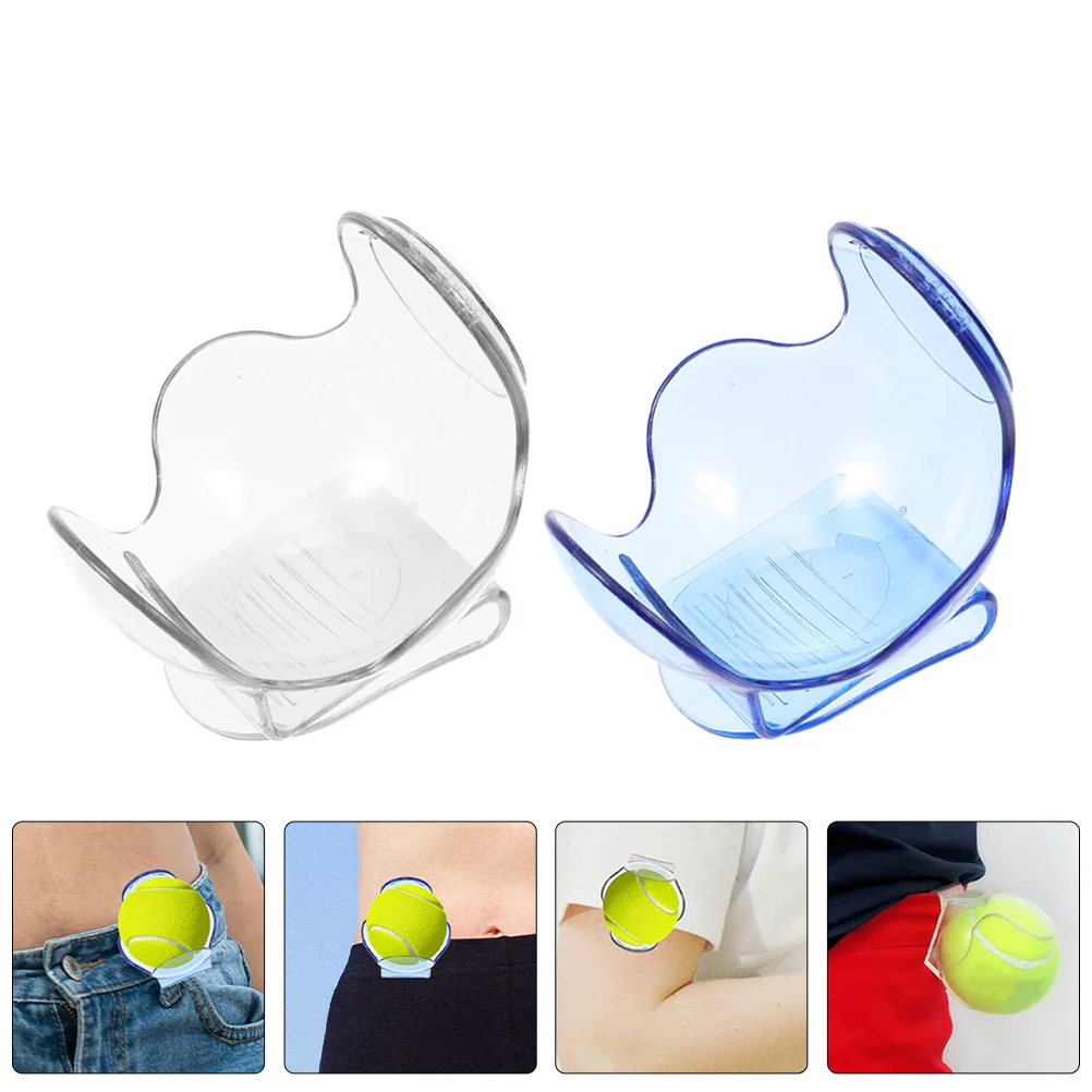 2 Pcs Transparent Tennis Clip Balls Picker Supplies Clip-on Waist Holder Abs Clips