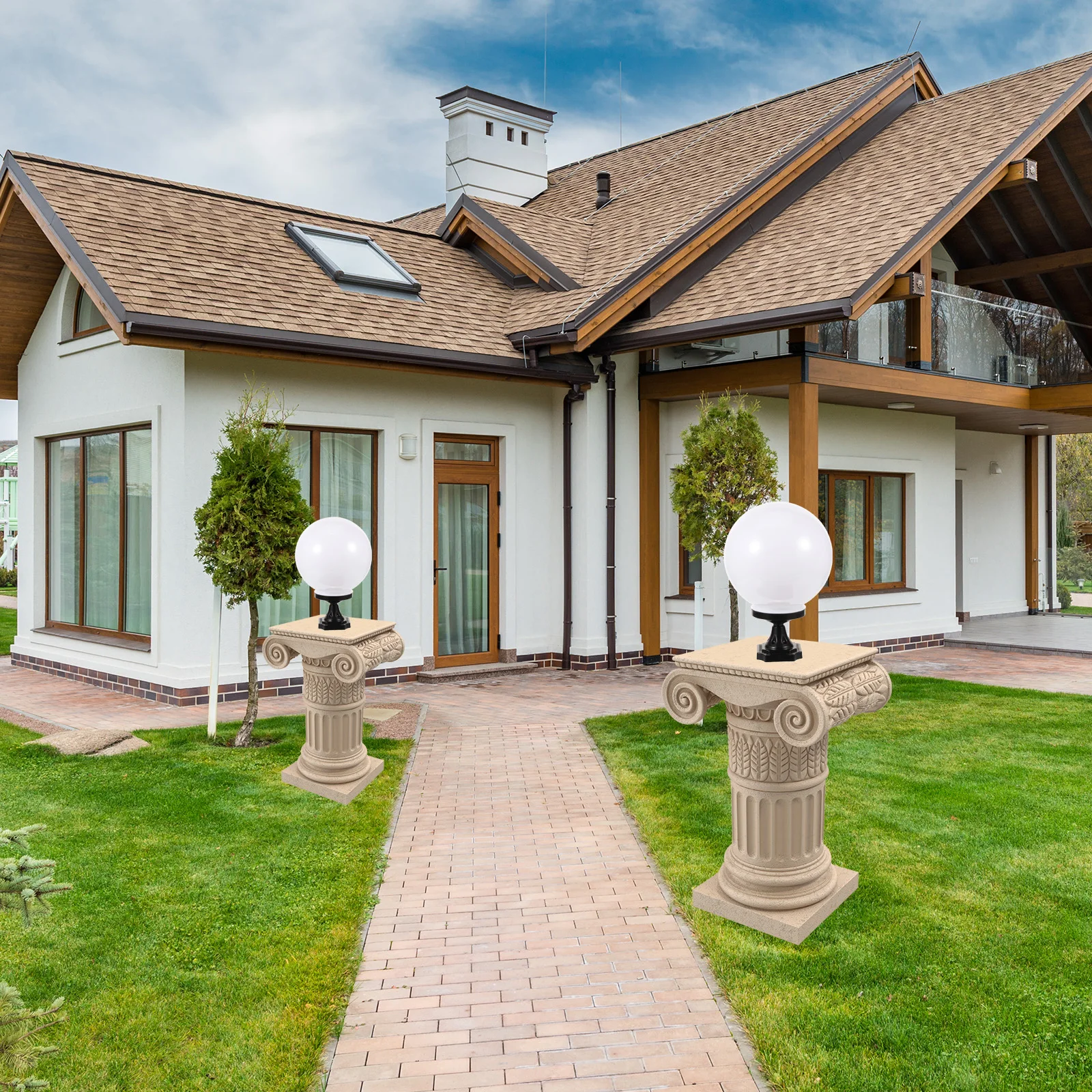 1 مجموعة الكرة على شكل غطاء مصباح غطاء خفيف في الهواء الطلق لحديقة ساحة فناء آخر ضوء الاكريليك غلوب استبدال مصباح الشارع