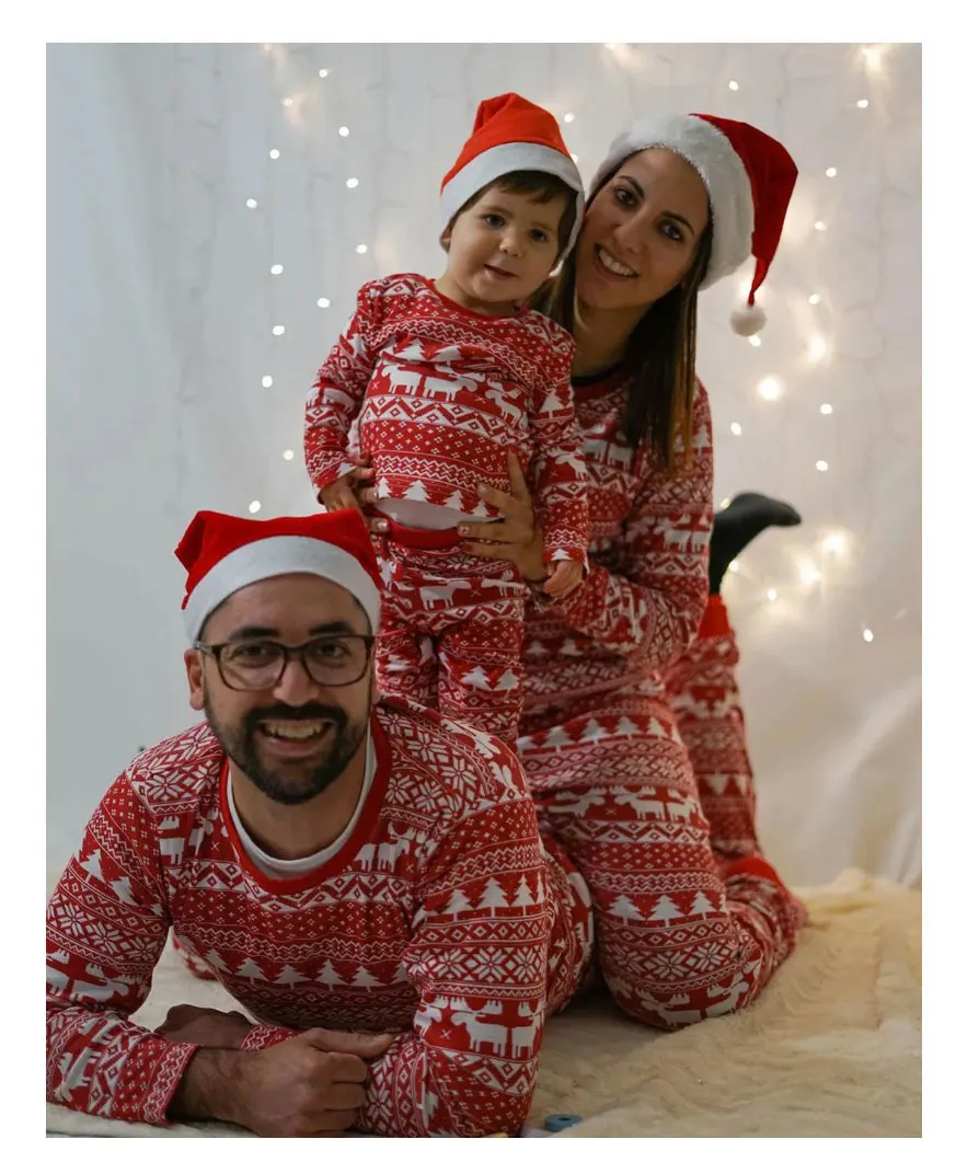 2025 neue Familie Weihnachten Pyjamas Mama Papa Kinder passende Kleidung Set Baby Strampler Pjs weiche lose 2-teilige Anzug Homewear Weihnachten Look – Detail 3