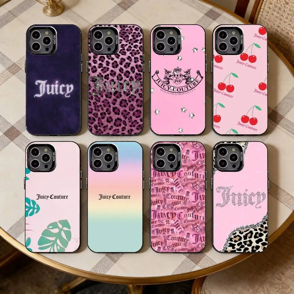 

J-Juicys C-Coutures Pink Phone Case For iPhone17,16,15,14,13,12,11 Plus,Pro Max Black Candy silver phone case