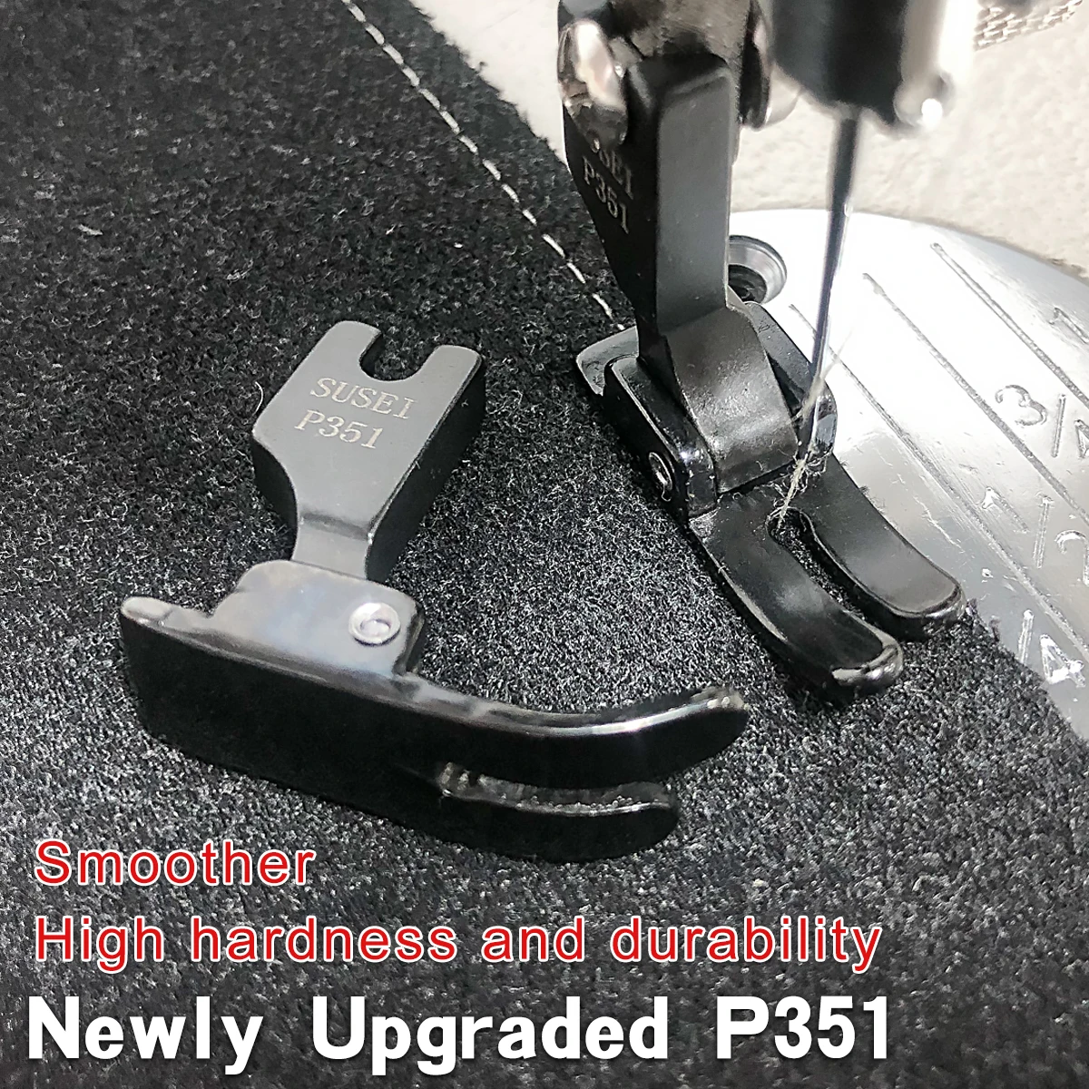 두껍고 얇은 직물을 위한 새로운 블랙 마법사 노루발, 스티치를 건너뛰지 않고 부드러운 작동