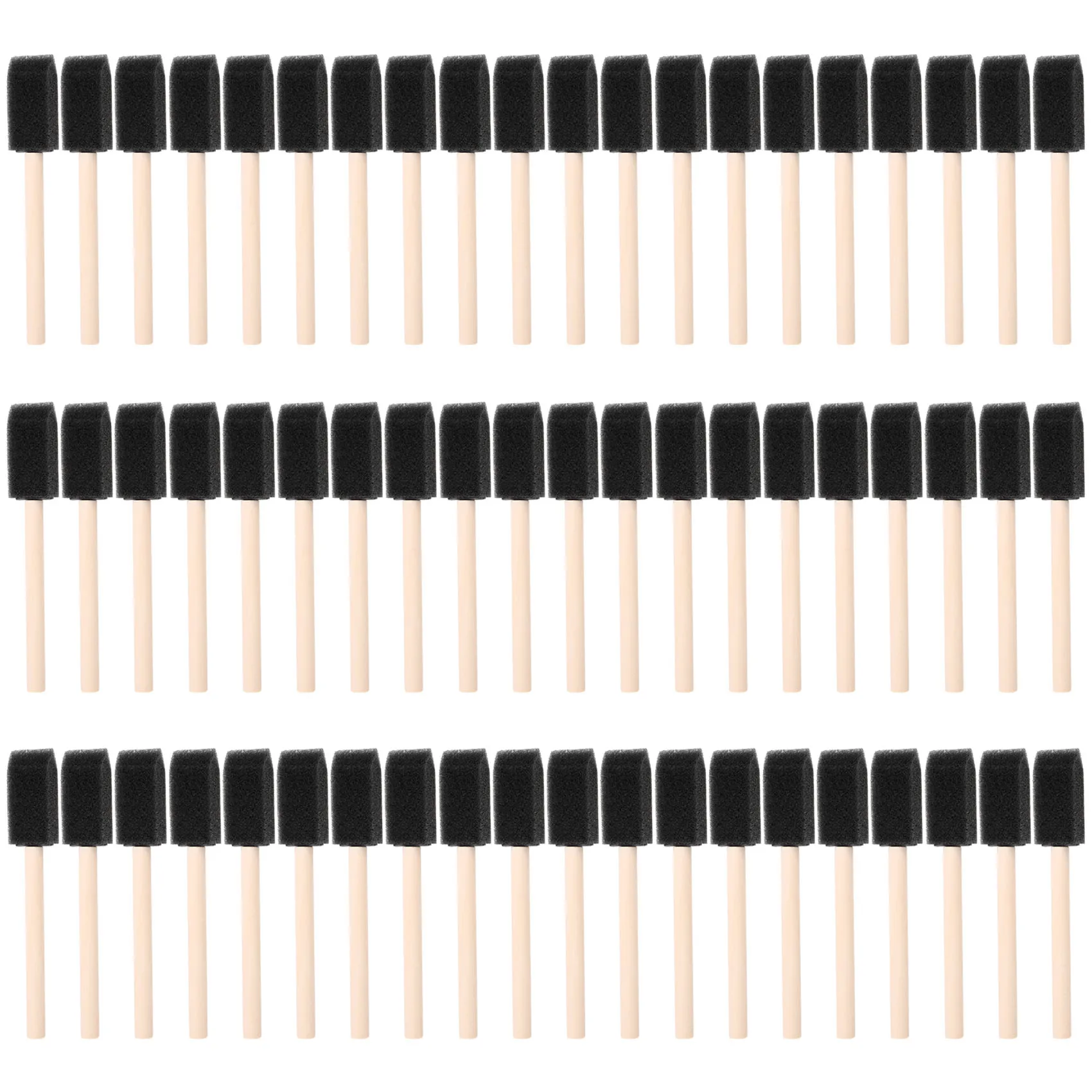 AA84 60Pcs Small Foam Paint Brush Sponge Foam Brush Painting Set Wood Handle 1 Inch Paint Brushes Tools Painting Set for Kids