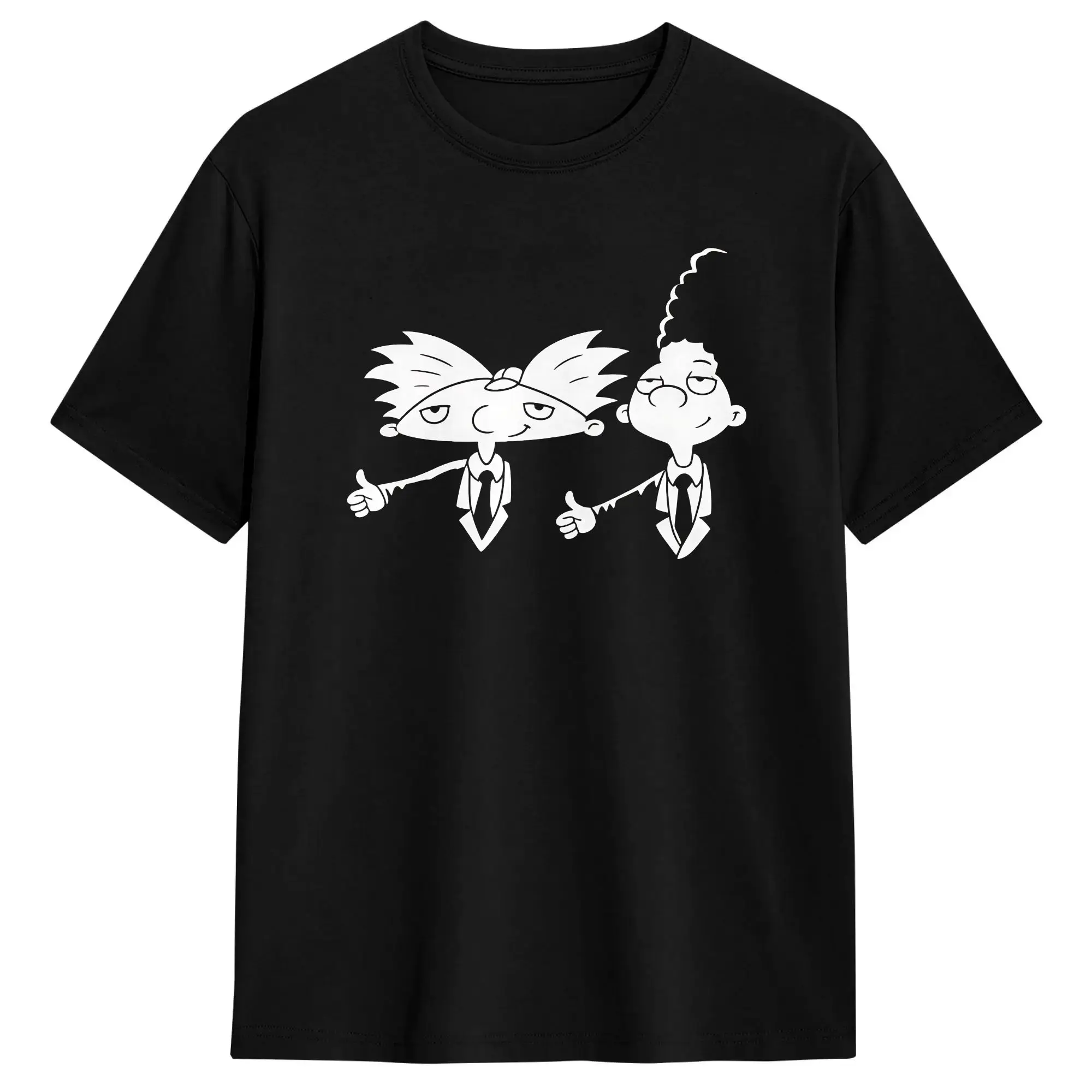 Hey Arnold Cartoon T-Shirt Beach  Pure Cotton T Shirts For Man Hip Hop Custom DIY Tee Shirt Short Sleeve Y2K Basic Tops