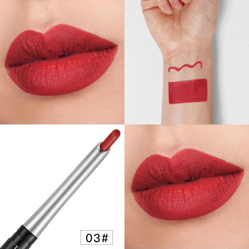 1 ~ 4 Stuks Lipliner Potlood Hydraterende 2-In-1 Waterdichte Hoge Kleurweergave Lippen Make-Up Lippenstift Matte Rijke Kleur Lipliner