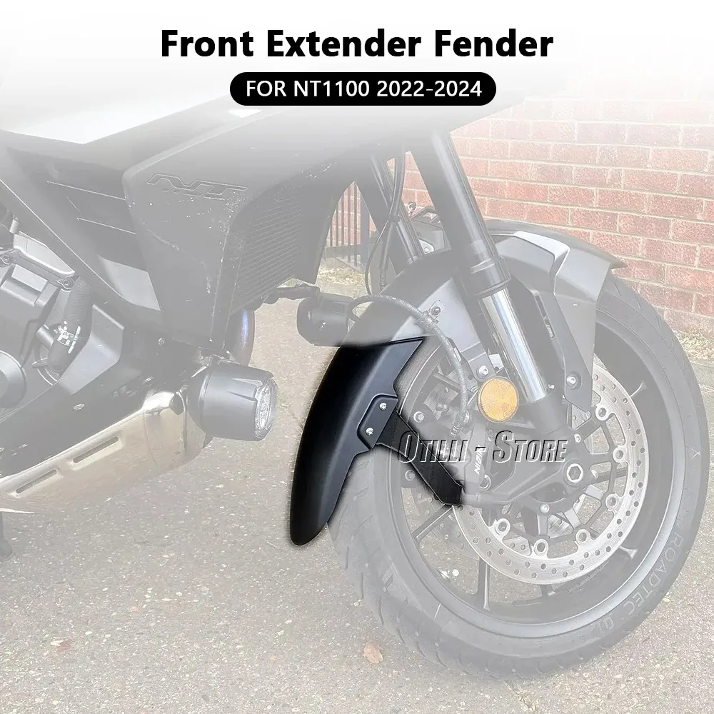 Motorcycle New Front Extender Mudguard Fender Plastic Black Accessories For HONDA NT1100 NT 1100 2022 2023 2024