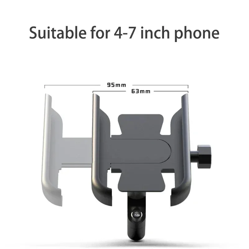 Motorcycle Bicycle Phone Holder GPS Bracket Cellphone Stand Mirror Handlebar Mount Compatible For Smartphone Between 3.0 to 6.5\