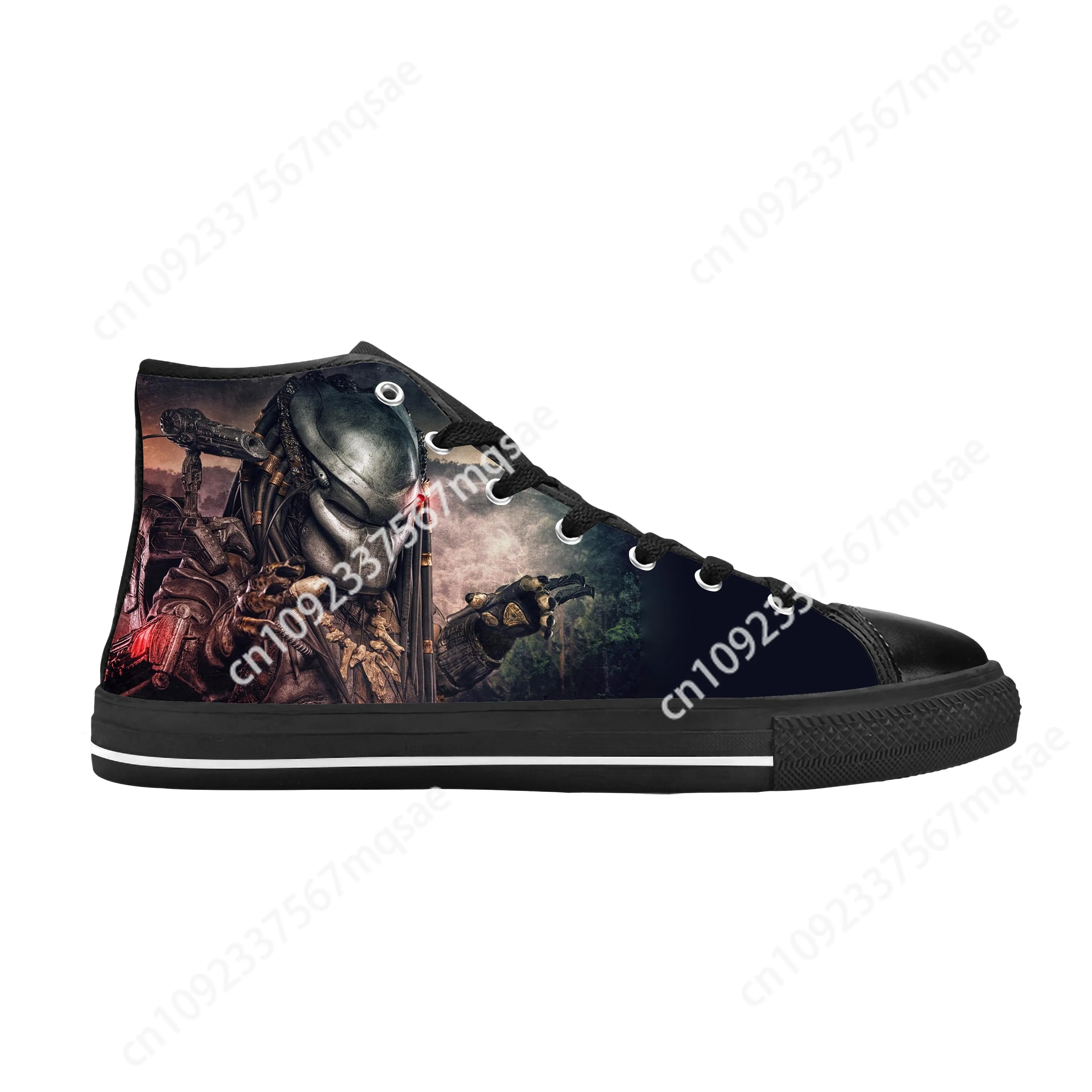 The Predator Alien Movie Horror Scary Predators Casual Cloth Shoes High Top Comfortable Breathable Custom Men Women Sneakers