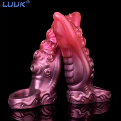 LUUK Reusable Penis Sleeve with Cock Ring Sex Toy Extender Ultra-Soft Penis Enlarger Sex Toys for Men