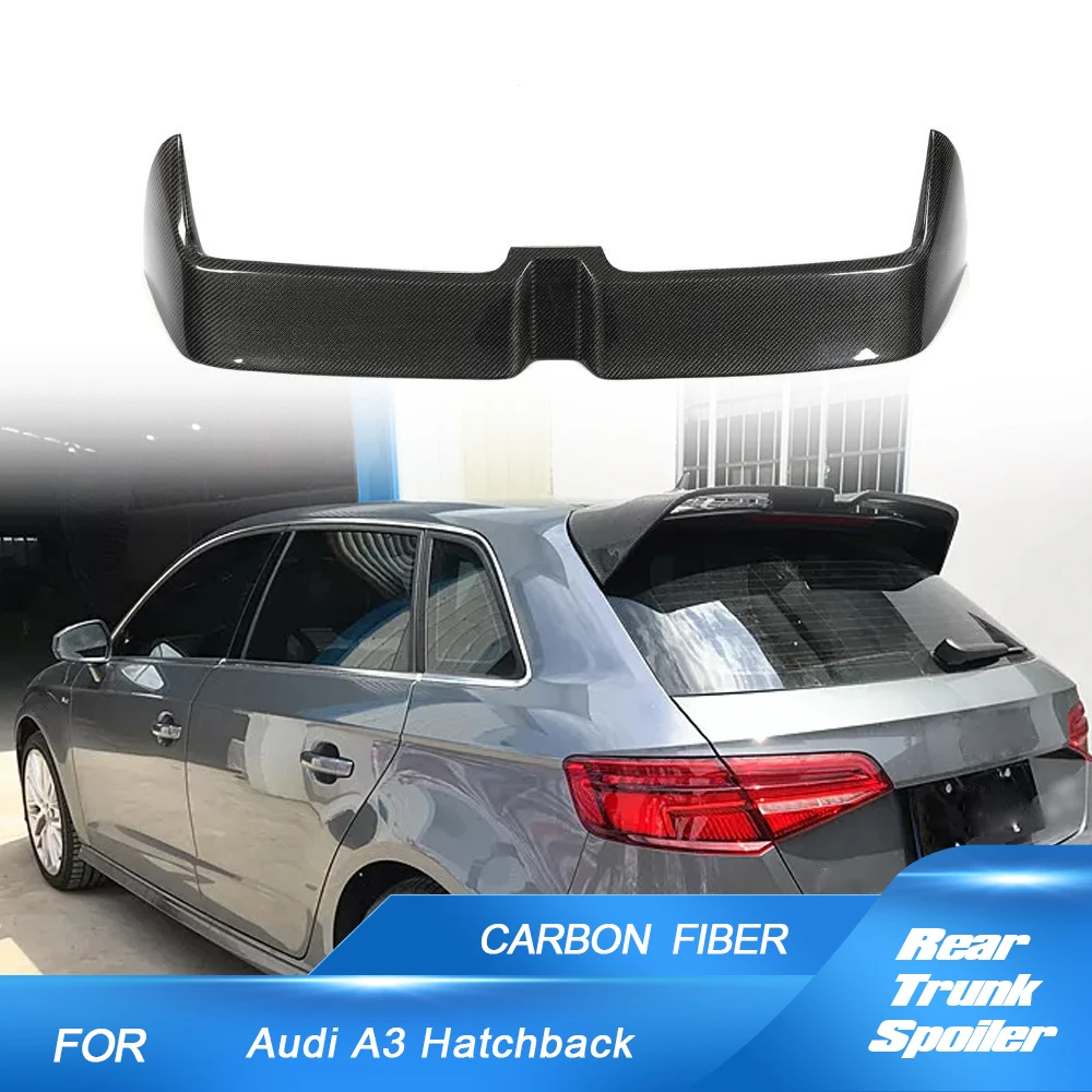 

Car Carbon Fiber Rear Roof Spoiler Window Wings Lip for Audi S3 RS3 A3 Typ 8V Sline Hatchback 4 Door 2014-2018 Not for 2 Door