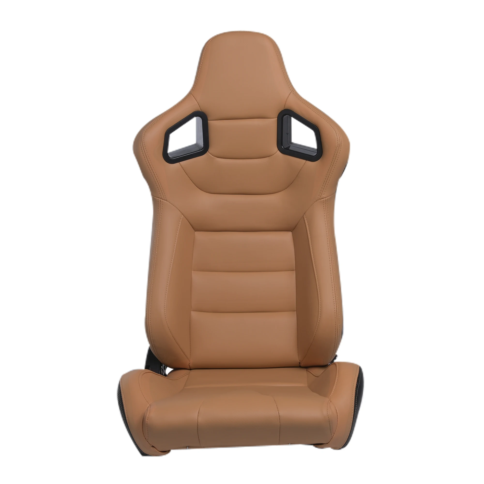 Customized Logo Beige Body Stitch Reclinable PVC Leather Back Kevlar Leather With Double Sliders Car Race Seats