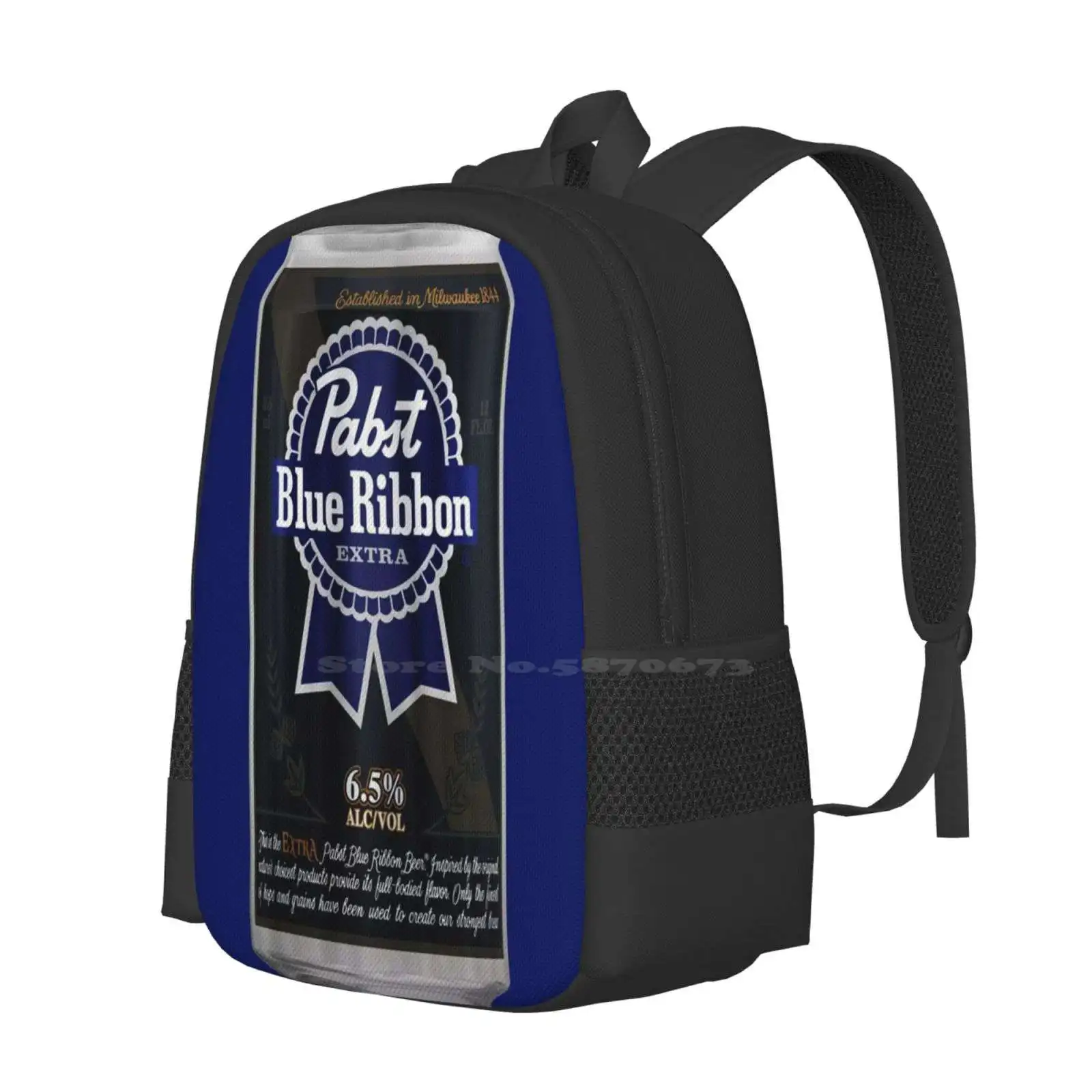 Pbr Extra School Bag Big Capacity Backpack Laptop Pbr Extra Pabst Blue Ribbon Extra Brews Beer