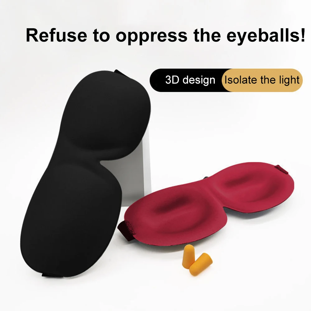 3D Dimensional Various Colors Eye Mask Fashion Sleep Eye Patch With Earplugs Unique Design Trend Style Light Proof Sleep Bandage