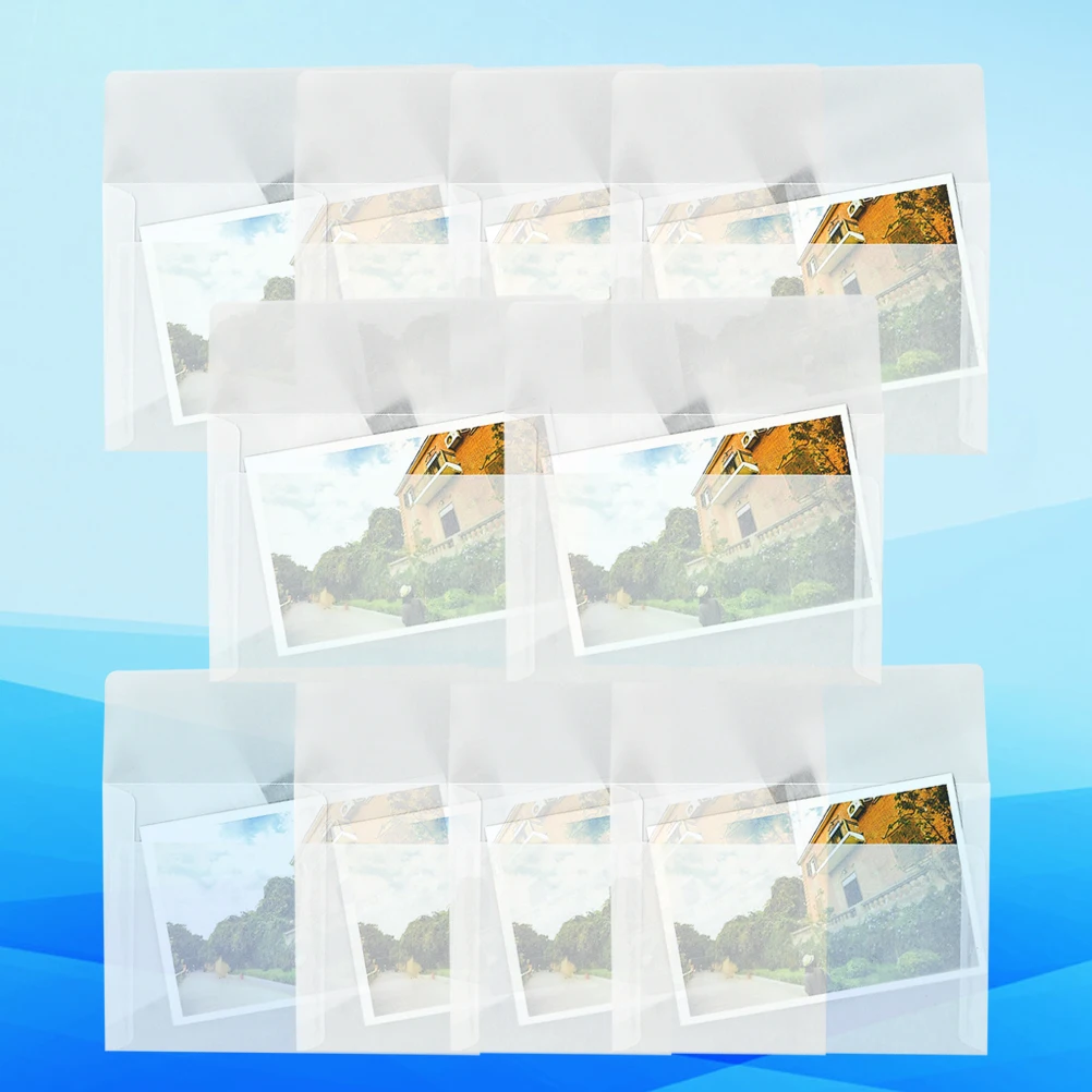 

20pcs Translucent Bronzing Paper Envelopes Wedding Anniversary Festival Invitations Celebration Storage Writing Letters Sulfuric