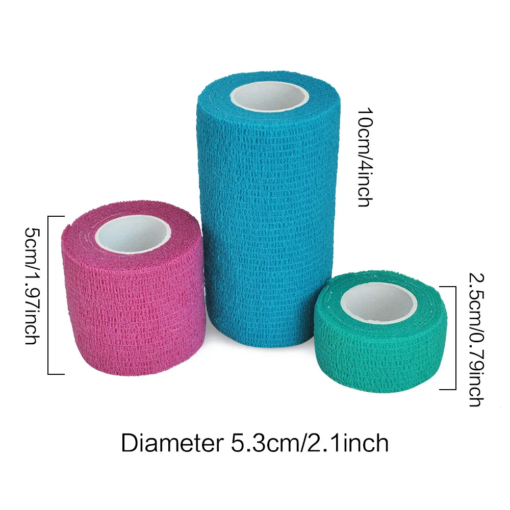 1Roll 2.5/5/10cm*4.5m Gauze motion Bandage Self-adhesive Breathable Elastic Bandages for Sports Fixing Finger Wrist Leg