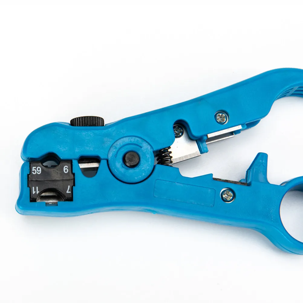 Blue Coaxial Cable Stripper Professional Wire Stripper for Rg59 Rg6 Rg7 Rg11 Network Cable Compression Tool Compression Tool