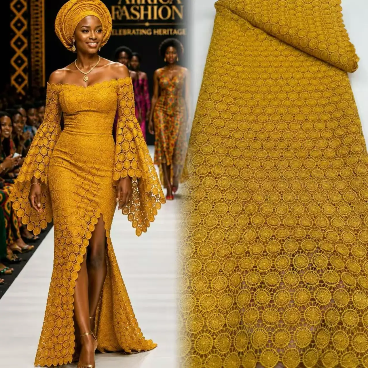 Tissu en dentelle de soie de lait africaine 2026 – Dentelles guipure nigérianes de haute qualité solubles dans l'eau pour robes de mariée et de soirée