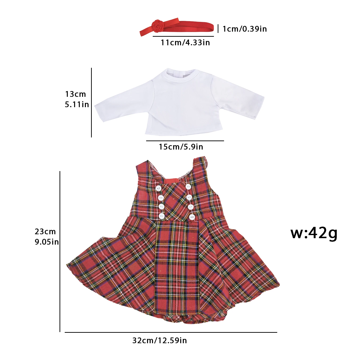 Doll 3-pcs Clothes Set Dress+T-shirt+Hairband Skirt Suit For 18 Inch American&43cm Baby Newborn,OG,Russia Girl Dolls Toy Gift