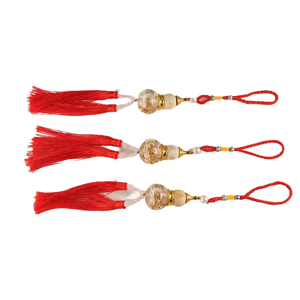 

Chinese Style Glass Bottle Gourd Pendant Gold Foil Bottom Cartoon Double Spike Gourd Pendant Gourd Shaped Mini Gourd Bottle