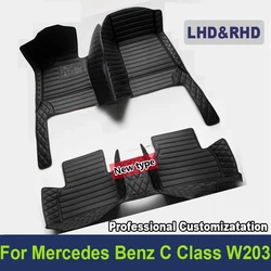 Custom Car Floor Mats for Mercedes Benz C Class W203 2004-2007 W204 W205 W206 2023 Years Interior Details Car Accessories Carpet