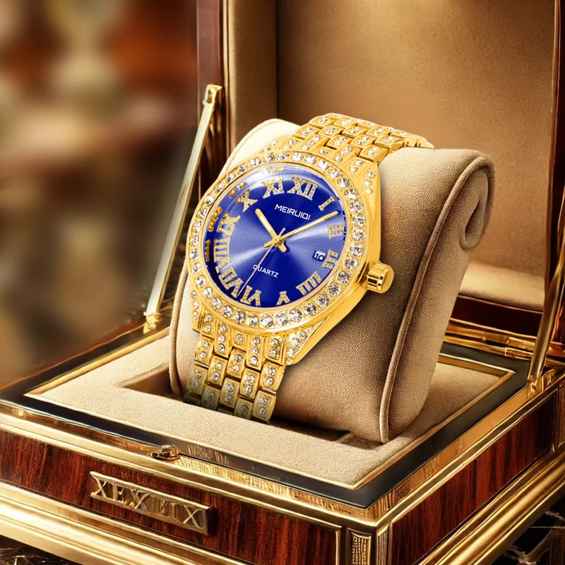 

Мужские желто-синие романтические часы премиум-класса с календарем и кварцевым механизмом, с указателем в виде звездного неба.